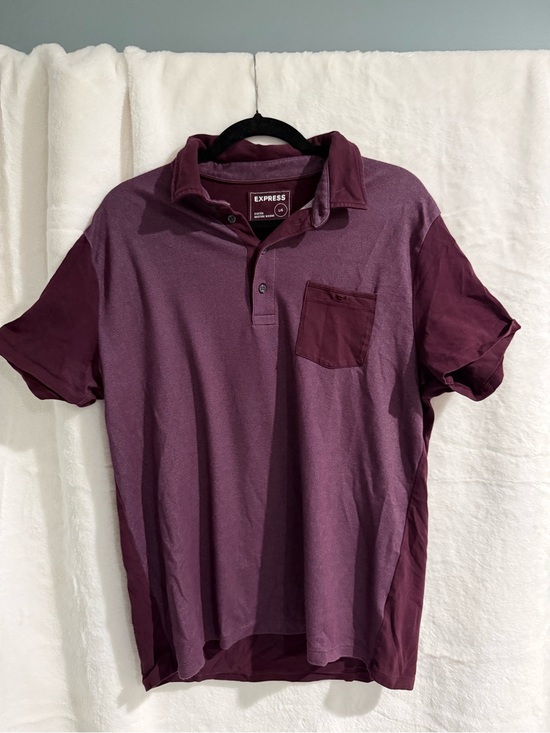 Express Other - Express Men’s Burgundy Plum Polo with Chest Pocket